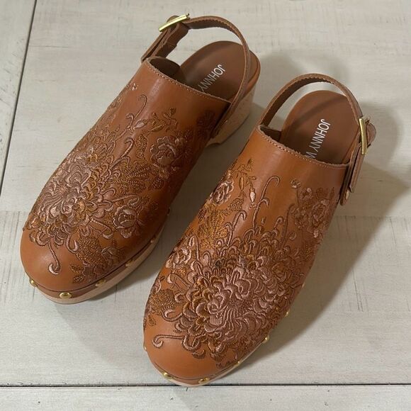 Johnny Was Embroidered Mules NEW